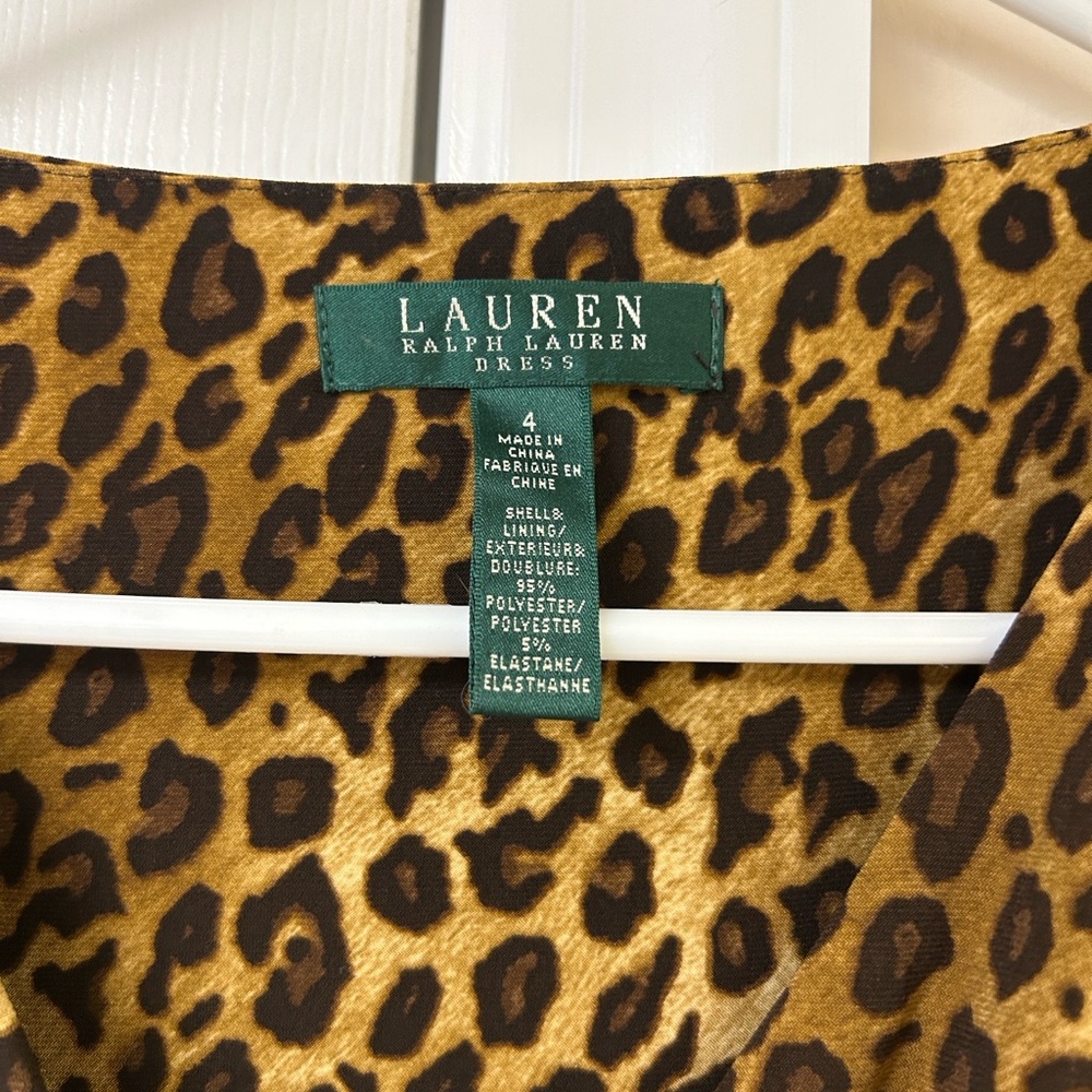 Lauren Ralph Lauren Leopard Print Faux Wrap Dress - Picture 4 of 5